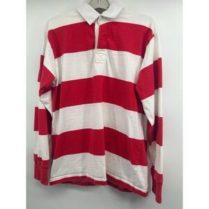 Barbarian Casual Weight Striped Rugby Jersey Red‎ Lightweight Large Canada